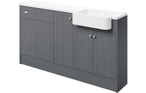 Beam 1542mm Basin, WC & 1 Door Unit Pack (RH) - Grey Ash