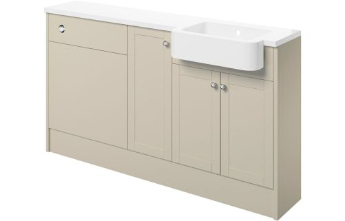 Beam 1542mm Basin, WC & 1 Door Unit Pack (RH) - Matt Latte