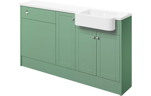 Beam 1542mm Basin, WC & 1 Door Unit Pack (RH) - Matt Sage Green