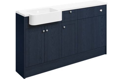 Beam 1542mm Basin, WC & 1 Drawer, 1 Door Unit Pack (LH) - Indigo Ash