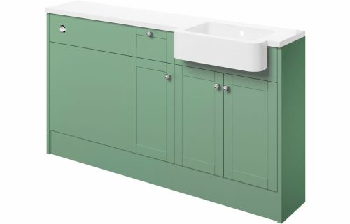 Beam 1542mm Basin, WC & 1 Drawer, 1 Door Unit Pack (RH) - Matt Sage Green