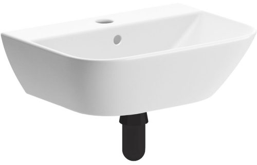 Cedar 450x320mm 1TH Cloakroom Basin & Black Bottle Trap