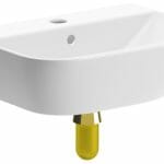 Cedar 450x320mm 1TH Cloakroom Basin & Brushed Brass Bottle Trap