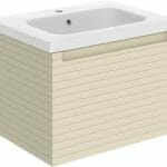 Orient 615mm Wall Hung 1 Drawer Basin Unit & Basin - Matt Cotton