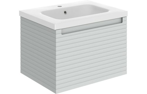 Orient 615mm Wall Hung 1 Drawer Basin Unit & Basin - Matt Mineral Grey