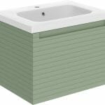 Orient 615mm Wall Hung 1 Drawer Basin Unit & Basin - Matt Willow Green