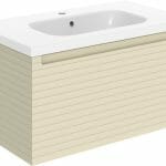 Orient 815mm Wall Hung 1 Drawer Basin Unit & Basin - Matt Cotton