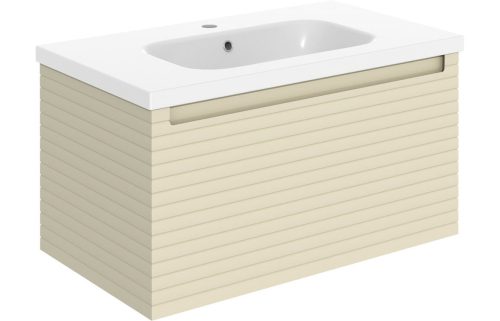 Orient 815mm Wall Hung 1 Drawer Basin Unit & Basin - Matt Cotton