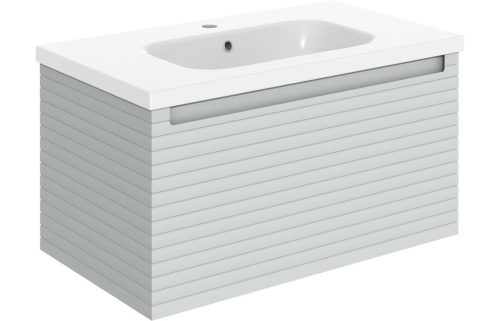 Orient 815mm Wall Hung 1 Drawer Basin Unit & Basin - Matt Mineral Grey