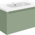 Orient 815mm Wall Hung 1 Drawer Basin Unit & Basin - Matt Willow Green