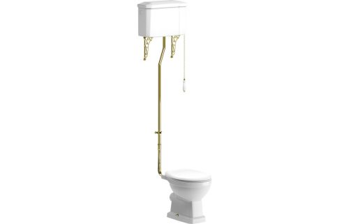 Sherford High Level Wc W Brushed Brass Finish Standard Soft Close Seat