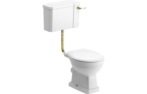 Sherford Low Level Wc W Brushed Brass Finish Standard Soft Close Seat