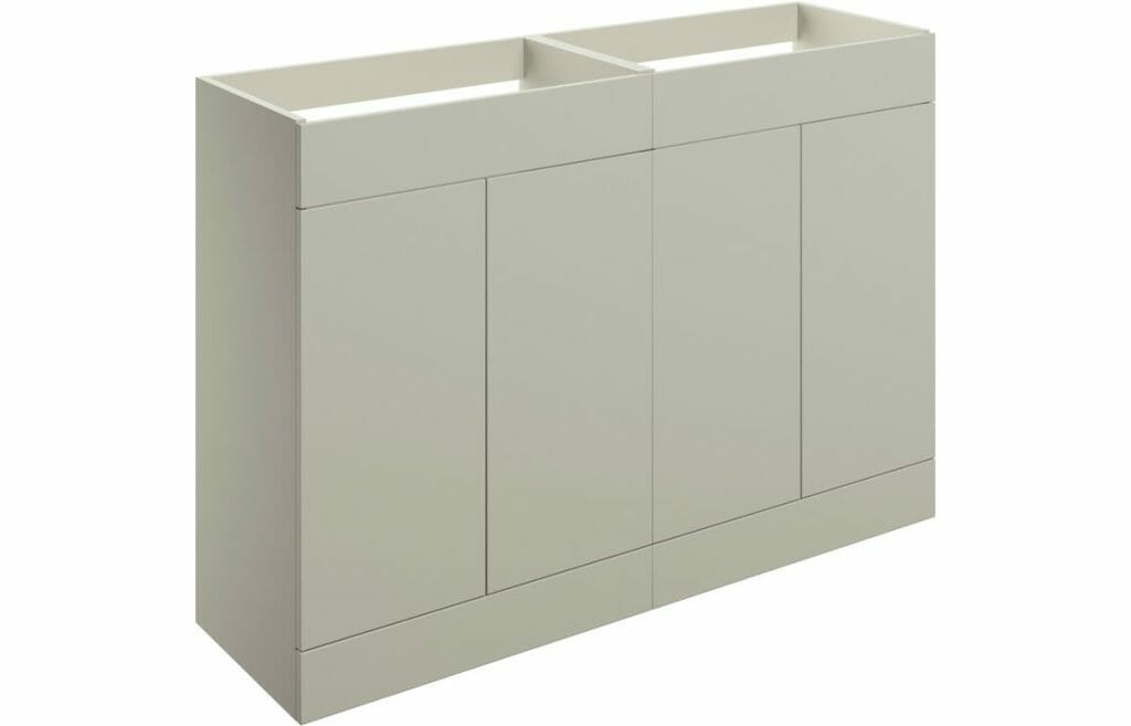 Stour 1180mm Floor Standing 4 Door Basin Unit (No Top) - Matt Latte