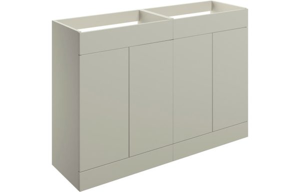 Stour 1180mm Floor Standing 4 Door Basin Unit (No Top) - Matt Latte