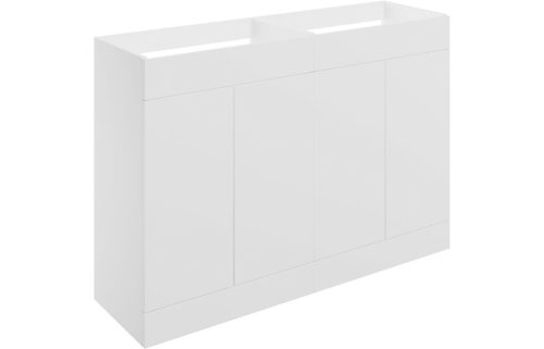 Stour 1180mm Floor Standing 4 Door Basin Unit (No Top) - Matt White