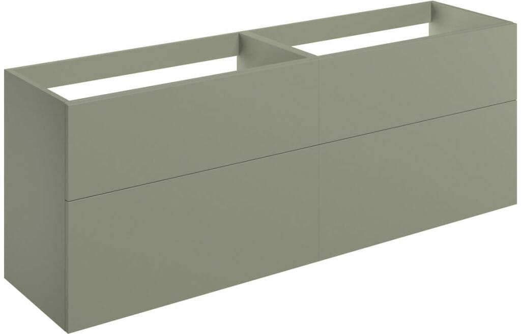 Stour 1180mm Wall Hung 4 Drawer Basin Unit (No Top) - Matt Olive Green