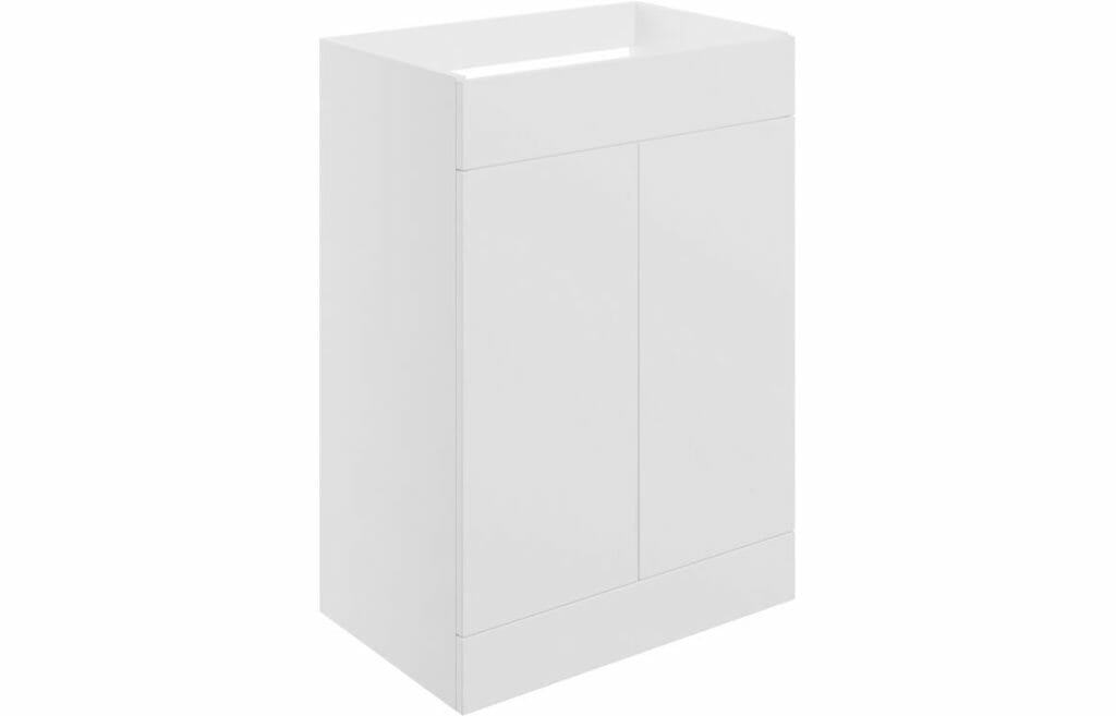 Stour 590mm Floor Standing 2 Door Basin Unit (No Top) - Matt White