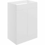 Stour 590mm Floor Standing 2 Door Basin Unit (No Top) - Matt White