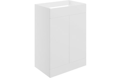 Stour 590mm Floor Standing 2 Door Basin Unit (No Top) - Matt White