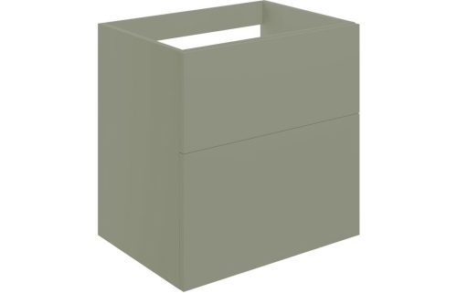 Stour 590mm Wall Hung 2 Drawer Basin Unit (No Top) - Matt Olive Green