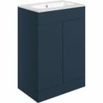 Stour 615mm Floor Standing 2 Door Basin Unit & Basin - Matt Deep Blue