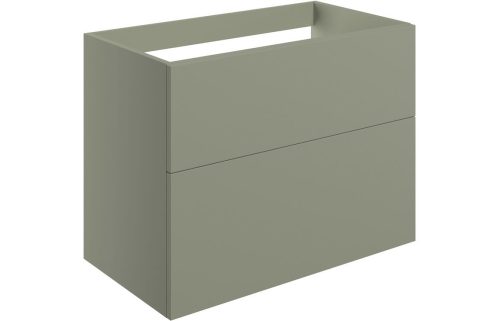 Stour 790mm Wall Hung 2 Drawer Basin Unit (No Top) - Matt Olive Green