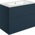 Stour 815mm Wall Hung 2 Drawer Basin Unit & Basin - Matt Deep Blue