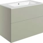 Stour 815mm Wall Hung 2 Drawer Basin Unit & Basin - Matt Latte