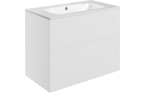 Stour 815mm Wall Hung 2 Drawer Basin Unit & Basin - Matt White