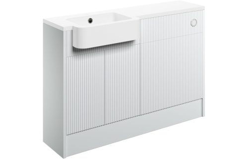 Tetney 1242mm Basin & WC Unit Pack (LH) - Matt White