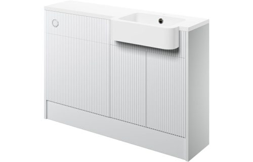 Tetney 1242mm Basin & WC Unit Pack (RH) - Matt White