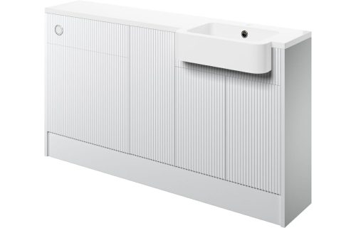 Tetney 1542mm Basin, WC & 1 Door Unit Pack (RH) - Matt White