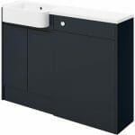 Valency 1242mm Basin & WC Unit Pack (LH) - Matt Indigo Blue