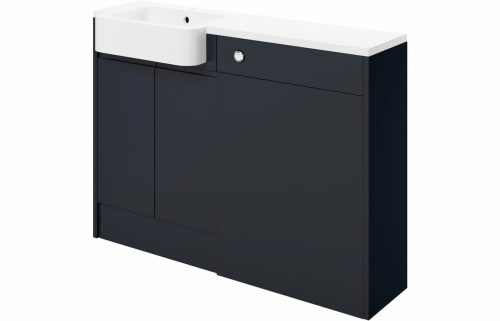 Valency 1242mm Basin & WC Unit Pack (LH) - Matt Indigo Blue