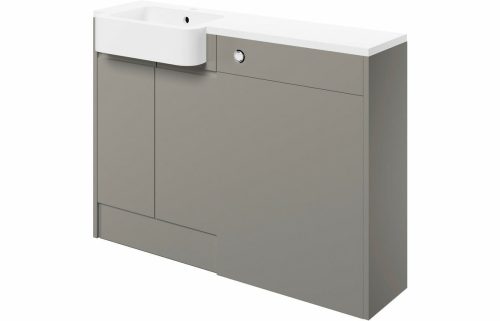 Valency 1242mm Basin & WC Unit Pack (LH) - Pearl Grey Gloss