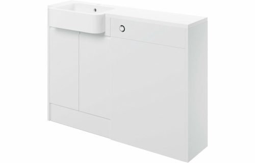 Valency 1242mm Basin & WC Unit Pack (LH) - White Gloss