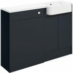 Valency 1242mm Basin & WC Unit Pack (RH) - Matt Indigo Blue