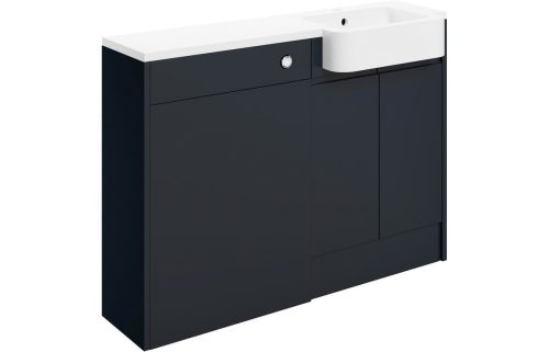 Valency 1242mm Basin & WC Unit Pack (RH) - Matt Indigo Blue