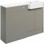 Valency 1242mm Basin & WC Unit Pack (RH) - Pearl Grey Gloss