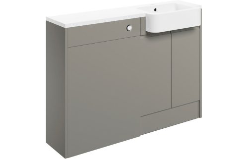 Valency 1242mm Basin & WC Unit Pack (RH) - Pearl Grey Gloss