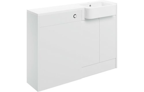 Valency 1242mm Basin & WC Unit Pack (RH) - White Gloss