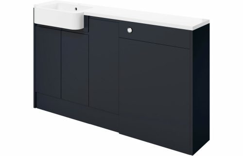 Valency 1542mm Basin, WC & 1 Door Unit Pack (LH) - Matt Indigo Blue