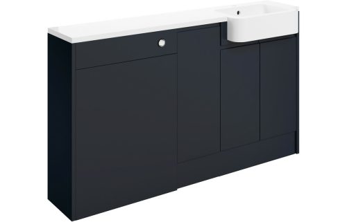 Valency 1542mm Basin, WC & 1 Door Unit Pack (RH) - Matt Indigo Blue