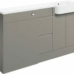 Valency 1542mm Basin, WC & 3 Drawer Unit Pack (RH) - Pearl Grey Gloss