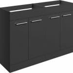 Volga 1180mm Floor Standing 2 Door Basin Unit Run (No Top) - Anthracite Gloss