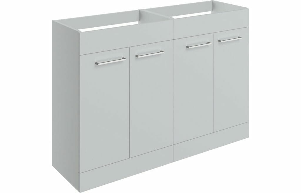 Volga 1180mm Floor Standing 2 Door Basin Unit Run (No Top) - Grey Gloss