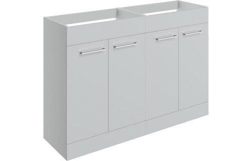 Volga 1180mm Floor Standing 2 Door Basin Unit Run (No Top) - Grey Gloss