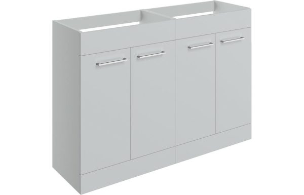 Volga 1180mm Floor Standing 2 Door Basin Unit Run (No Top) - Grey Gloss