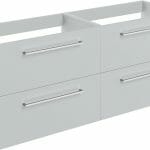 Volga 1180mm Wall Hung 2 Drawer Basin Unit Run (No Top) - Grey Gloss