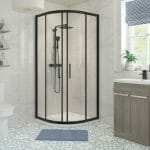 Reflection Clear Black Framed 900mm 2 Door Quadrant Shower Enclosure